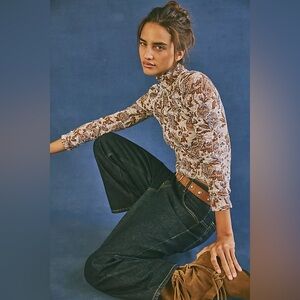 NWT 🏷️ FREE PEOPLE // Lyric Sheer Lace Long Sleeve Turtleneck Top